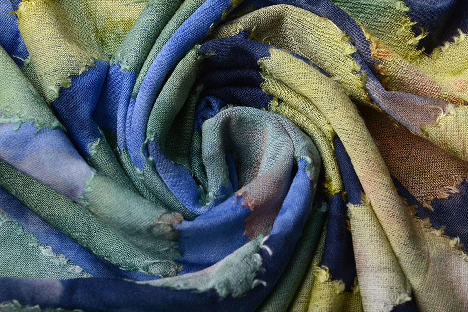 Tricot Viscose Tie Dye Zig Zag Groot