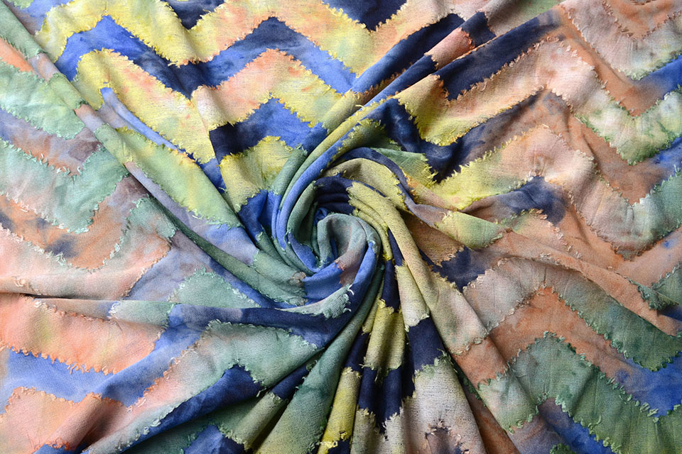 Tricot Viscose Tie Dye Zig Zag Groot