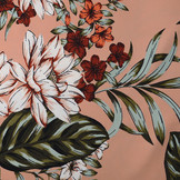 Scuba Crepe Bedrukt Twill Flower Zalm