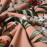 Scuba Crepe Bedruckt Twill Flower Lachs