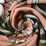 Scuba Crepe Bedruckt Twill Flower Lachs