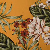 Scuba Crepe Printed Twill Flower Ocher