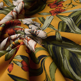 Scuba Crepe Printed Twill Flower Ocher
