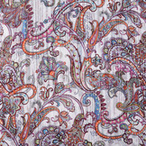 Poly Satin Lurex Stripes Paisley Multi Color