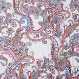 Poly Satin Lurex Stripes Paisley Multi Color