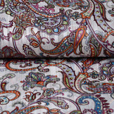 Poly Satin Lurex Stripes Paisley Multi Color