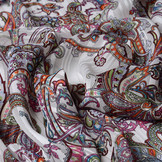 Poly Satijn Lurex Strepen Paisley Multi Color