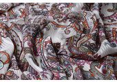 Poly Satijn Lurex Strepen Paisley Multi Color