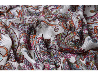 Poly Satin Lurex Streifen Paisley Multi Color