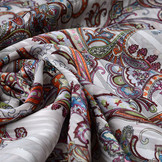 Poly Satin Lurex Stripes Paisley Multi Color