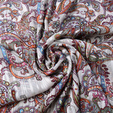 Poly Satijn Lurex Strepen Paisley Multi Color