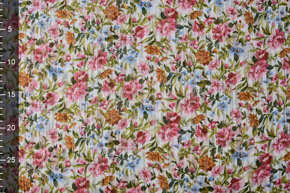Poly Satijn Lurex Strepen Bloomon Multi Color