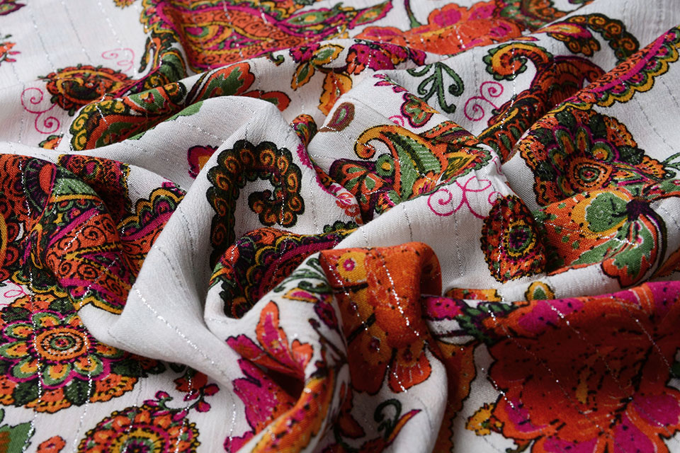 Viskose mit Lurex Streifen Amy Multi Color