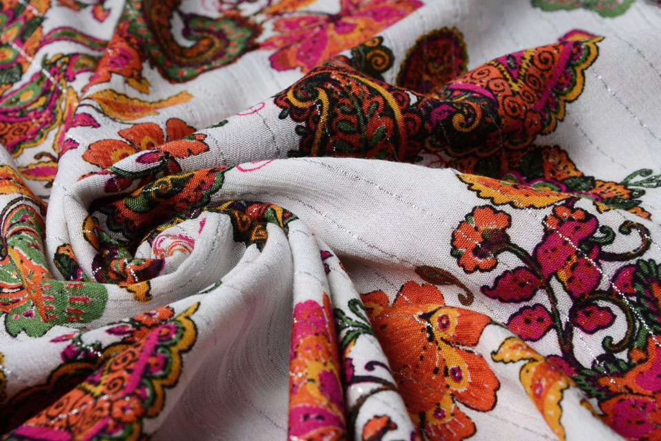 Viskose mit Lurex Streifen Amy Multi Color