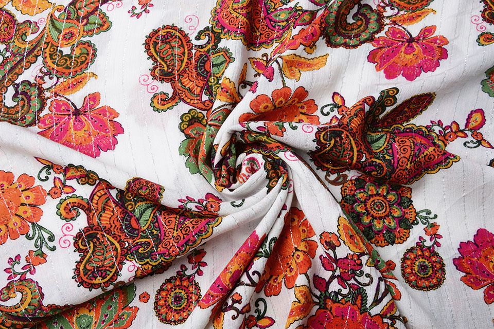 Viskose mit Lurex Streifen Amy Multi Color