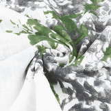 Printed Cotton Linenlook Flowersplant Green