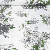 Printed Cotton Linenlook Flowersplant Green