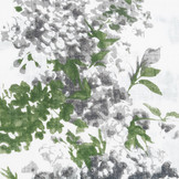 Printed Cotton Linenlook Flowersplant Green