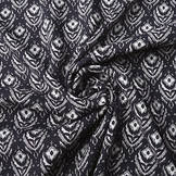 100% Viscose Ornaments Navy Blue