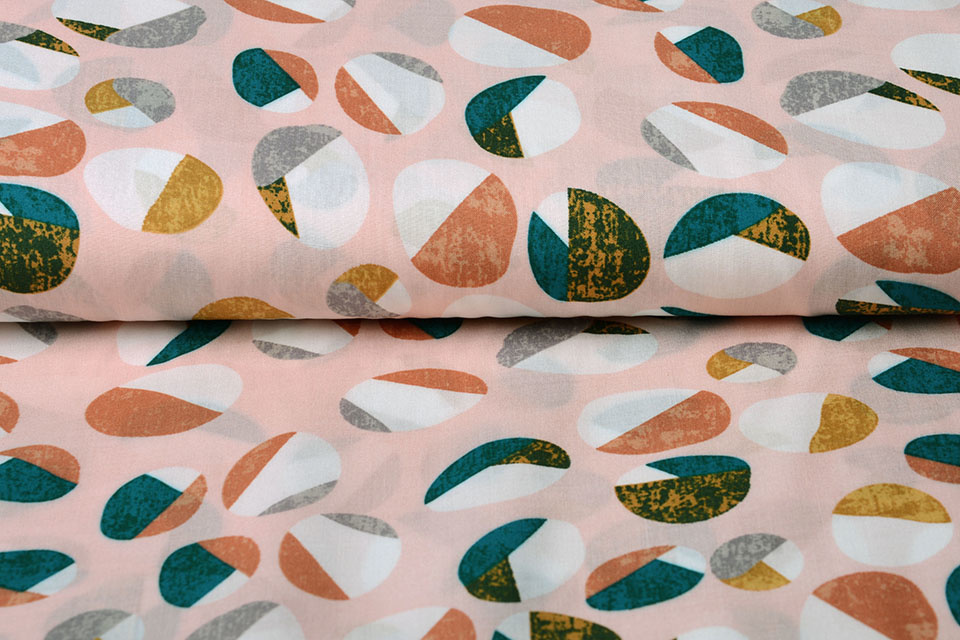 100% Viscose Artistic Rocks Light Salmon