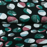 100% Viscose Artistic Rocks Zwart