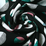 100% Viscose Artistic Rocks Black