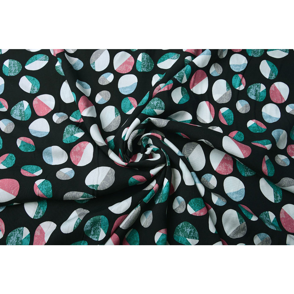 100 Viscose Artistic Rocks Black YES Fabrics