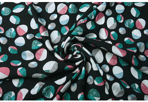 100% Viscose Artistic Rocks Zwart