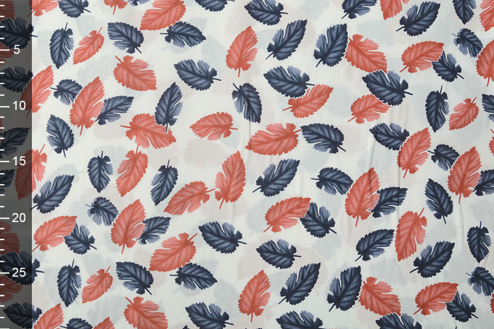 100% Viscose Pagoa Bladeren Off White
