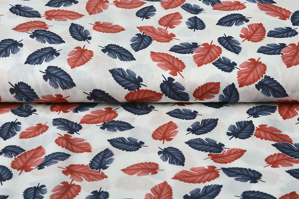 100% Viscose Pagoa Bladeren Off White