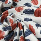 100% Viscose Pagoa Leaves Off-White