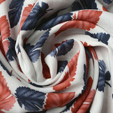 100% Viscose Pagoa Leaves Off-White