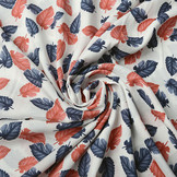 100% Viscose Pagoa Bladeren Off-White