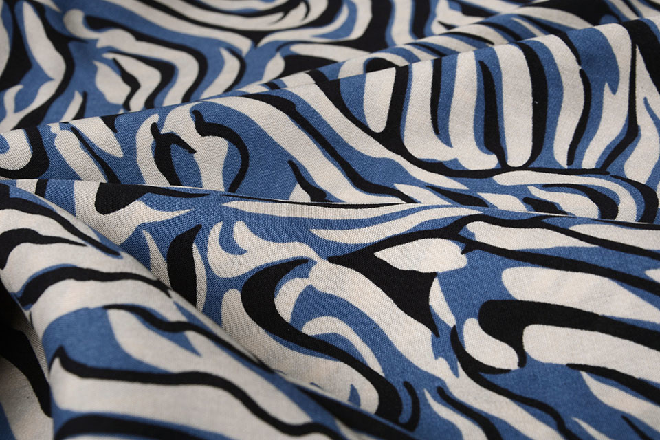 100% Viscose Korowha Beige Blauw