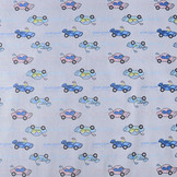 100% Baumwolle Rennauto Grau Blau