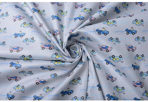 100% Katoen Raceauto Grijs Blauw