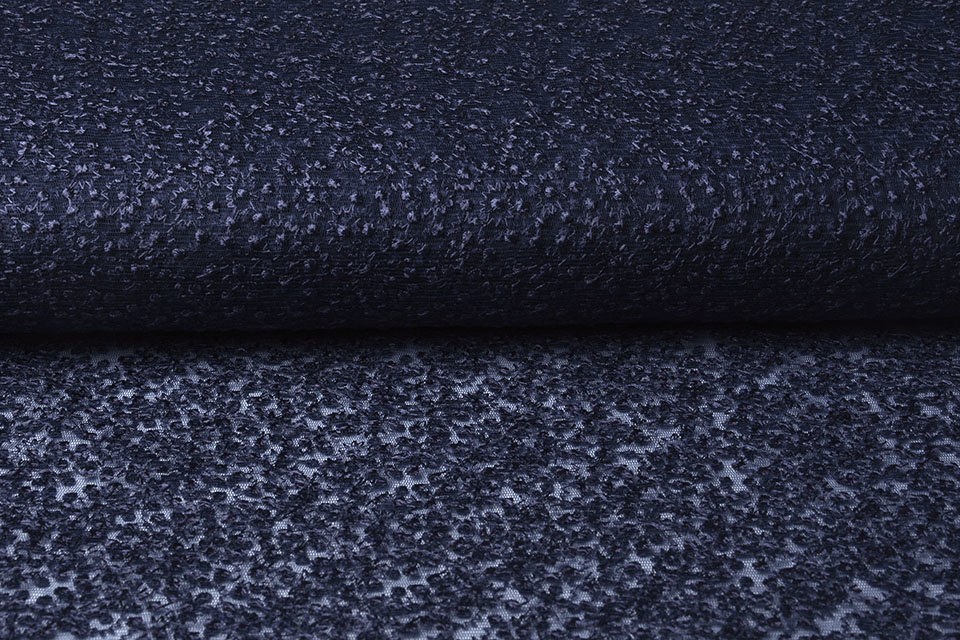 Mesh Embroidered Star Flower Navy Blue