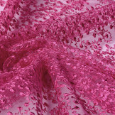 Mesh Embroidered Star Flower Fuchsia