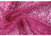 Mesh Embroidered Star Flower Fuchsia