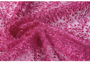 Netz Bestickt Stern Blume Fuchsia