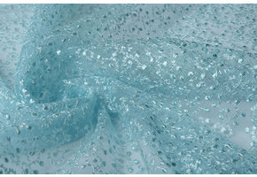 Mesh Geborduurd Ster Bloem Baby Blauw