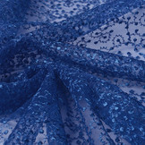 Mesh Embroidered Star Flower Kings Blue