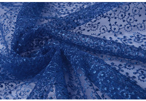 Netz Bestickt Stern Blume Königsblau