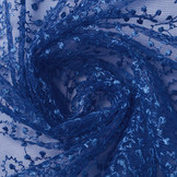 Mesh Embroidered Star Flower Kings Blue