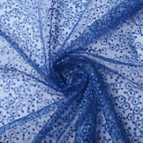 Mesh Geborduurd Ster Bloem Koningsblauw