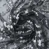 Geborduurd Kant Louisa Grijs Zilver