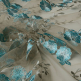 Mesh Geborduurd Olivia Taupe Blauw