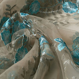 Mesh Embroidered Olivia Taupe Blue