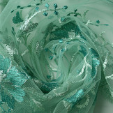 Mesh Embroidered Ella Mint Sea Green