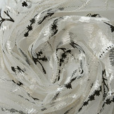 Mesh Geborduurd Victoria Creme Zwart